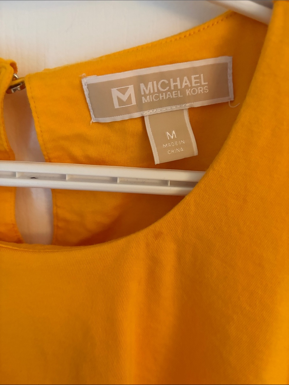 Michael Kors Yellow Cold-Shoulder Ruffle Top - Picture 4 of 6
